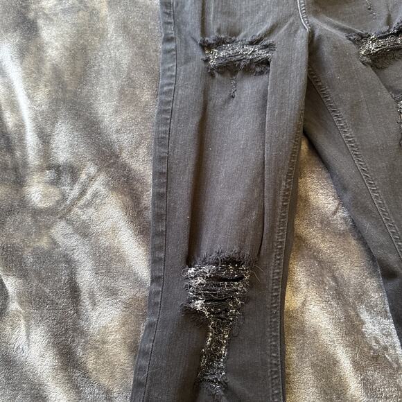 Topshop Moto Women's Jamie Jeans Denim Stretch Distressed Black Size W26xL30 - Picture 6 of 16